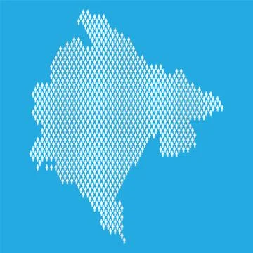 Montenegro population. Statistic map made from stick figure people Stock Illustration