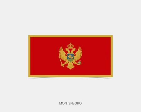 Montenegro Rectangle flag icon with shadow. Illustrazione stock
