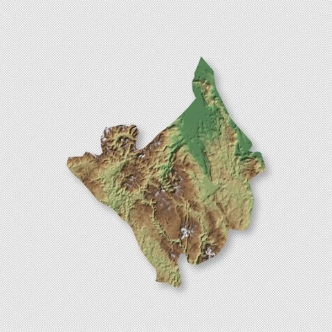 Montenegro Rotating 3D Relief Map Seamless Loop, Alpha Channel 4K Видео 340707962