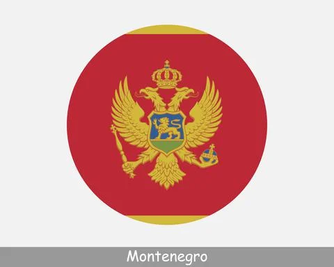 Montenegro Round Flag Stock Illustration