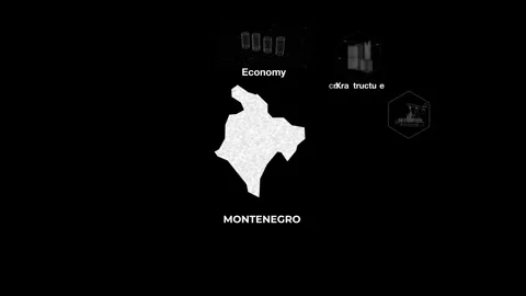 Montenegro technology map with animated charts Stock Footage 340980655
