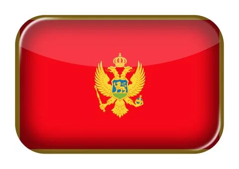Montenegro web icon rectangle button with clipping path 3d illustration イラスト素材