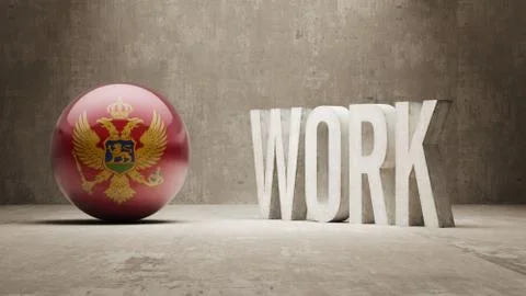 Montenegro. Work Concept. Stock Illustration