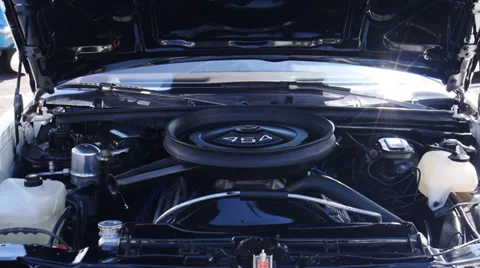 Montercalo 454 car engine Stock Footage 32103828