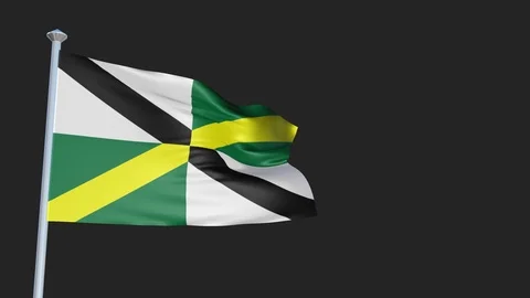 Monterey California - Loopable 3D flag animation with Alpha Channel and Trans Stock Footage 91049474