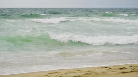 Monterey State Beach Waves Stock Footage 244683327