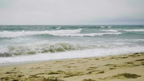 Monterey State Beach Waves Stock Footage 244683329