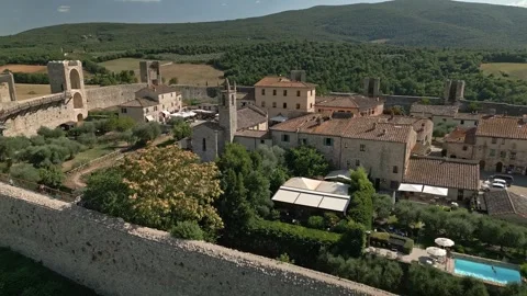 Monteriggioni 8 Drone View 4k Stock Footage 251908563