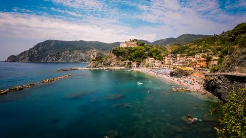 Monterosso al Mare, Cinque Terre, Italy time lapse Stockbeeldmateriaal 119046418
