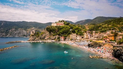 Monterosso al Mare, Cinque Terre, Italy time lapse Stockbeeldmateriaal 119046475