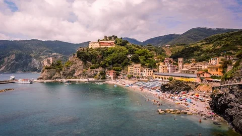 Monterosso al Mare, Cinque Terre, Italy time lapse Stockbeeldmateriaal 119046636