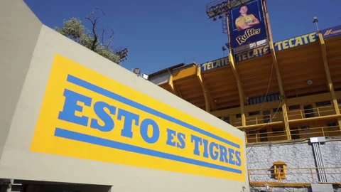 Monterrey, México - November 17, 2021: Entrance to UANL Tiger's soccer stadium Stock Footage 165380853