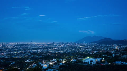 Monterrey Nuevo Leon Night Timelapse Stock Footage 196278032