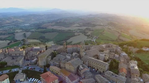 Monterubbiano from above Stock Footage 118891160