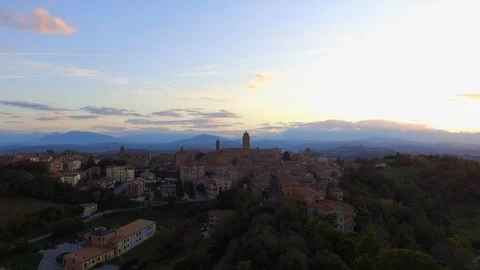 Monterubbiano from above Stock Footage 118894979