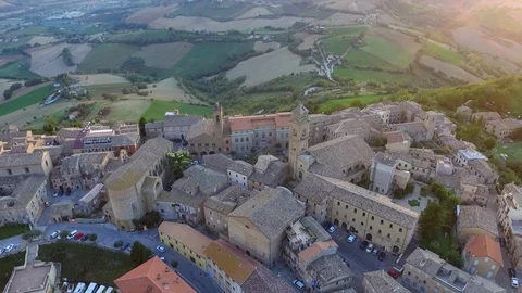 Monterubbiano from above Stock Footage 118904432