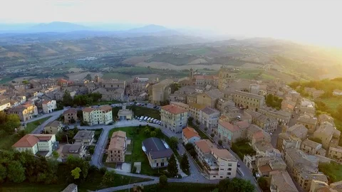 Monterubbiano from above Stock Footage 118957765