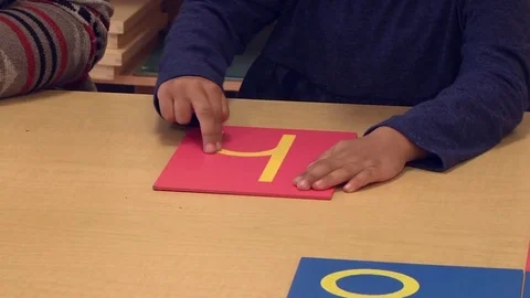 Montessori tracing exercise CU front view Stock Footage 83225048