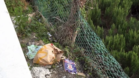 Montevecchia vineyard sunset rubbish trash nature Stock Footage 90839386