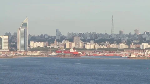 Montevideo city overview Stock Footage 77045370