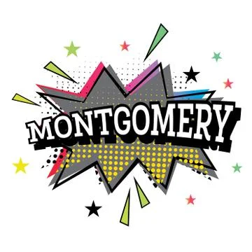 Montgomery Comic Text in Pop Art Style. Stockillustratie