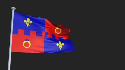 Montgomery County - Loopable 3D flag animation with Alpha Channel and Transpa Stock Footage 91049781