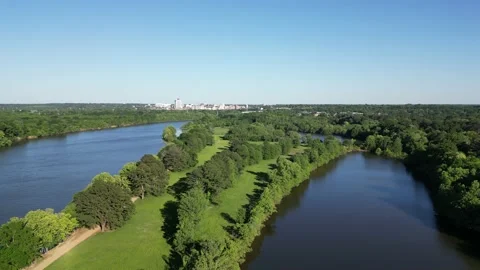 Montgomery Skyline and River Panorama from Above: A 4K Drone Tour Stock Footage 239960153
