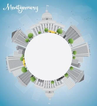 Montgomery Skyline with copy space Ilustración de archivo