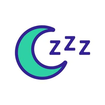Month and snoring icon vector. Isolated contour symbol illustration 스톡 일러스트