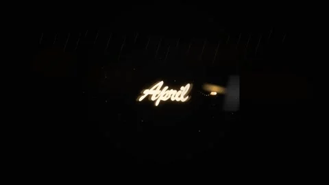 Month of April Glowing Cursive Text Animation Dark Background Golden Particles Stockbeeldmateriaal 332695072