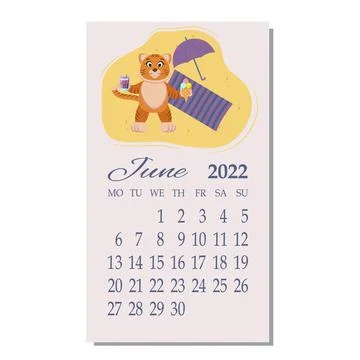 The month of the calendar is June Stock Illustration