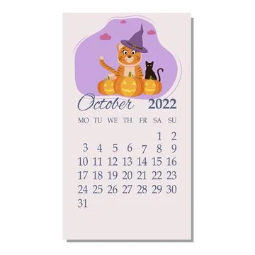 The month of the calendar is october Illustrazione stock