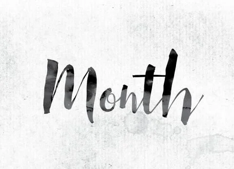 Month Concept Painted in Ink Stock Illustration