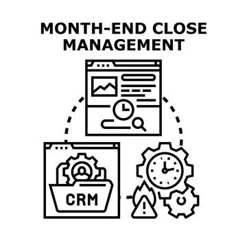 Month end close management process vector illustration Stock Illustration