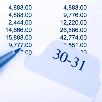 Month end figures Stock Photos