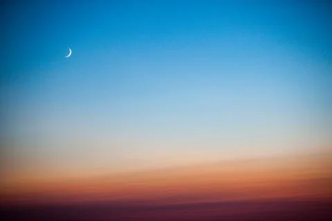 Month in the evening sky Stock Photos