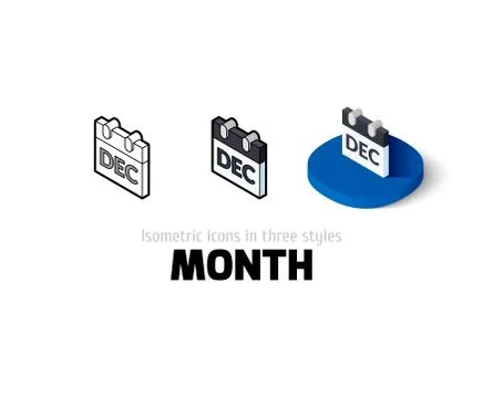 Month icon in different style Stock Illustration