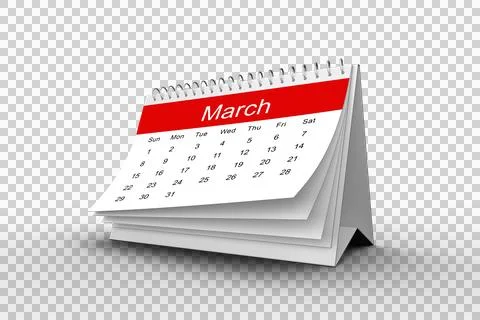 Month of March on 3d calendar Stock Illustration