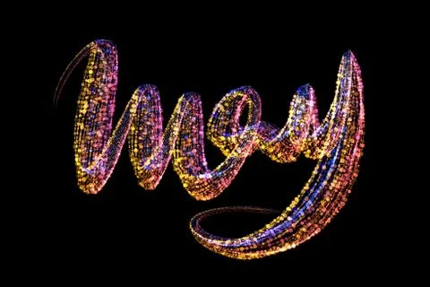 The month of May made of bright colored circles on a black background. Part of a Stock Illustration
