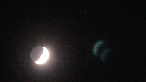 Month, moon moves on the night sky along planets 库存影片 22639467