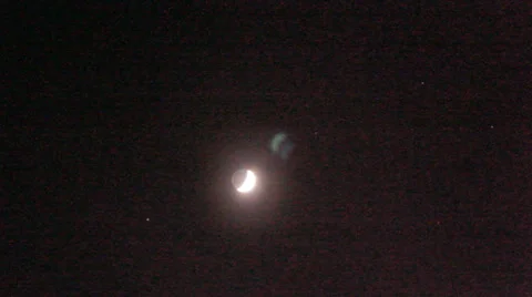 Month, moon moves on the night sky along planets Stock-Footage 22643353