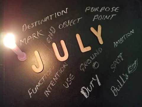 Month name chalkboard text background. Fotos de archivo