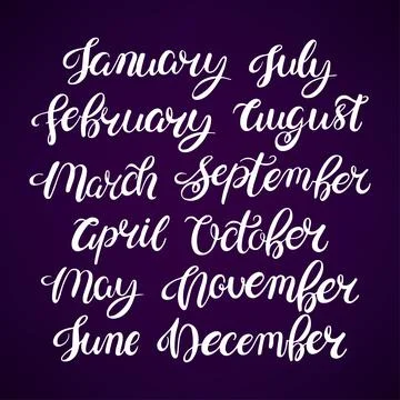 Month names of the year Stock Illustration