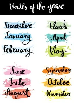 Month of the year calligraphy Illustrazione stock
