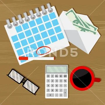 Monthly budget audit counting Stock Illustration
