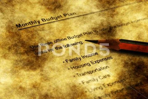 Monthly budget plan grunge concept Stock Illustration