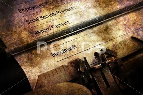 Monthly budget plan on typewriter Stock Illustration