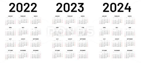 Monthly calendar for 2022, 2023 and 2024 years. Week Starts on Sunday ...