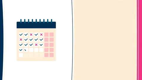 Monthly calendar animation Video stock 173091438