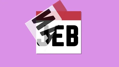 Monthly calendar been ripping off loop infographics  pink Stock Footage 74511630